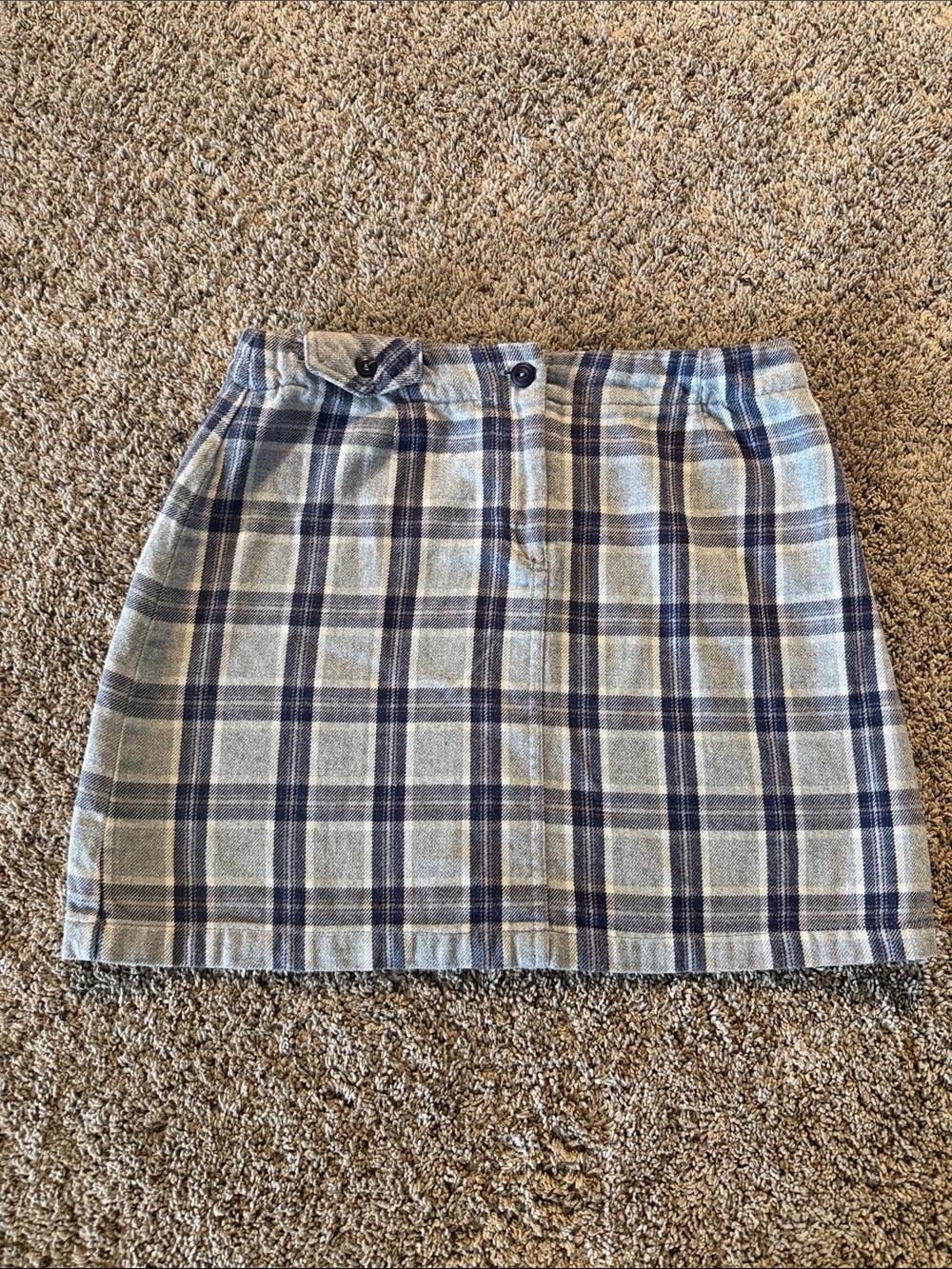 Vintage American Eagle Plaid Mini Skirt in Gray and Navy